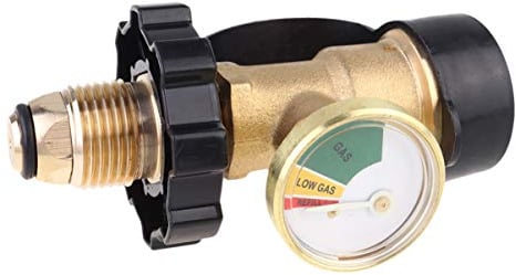 UPKOCH Propane Tank Gauge Level Indicator, Universal Gas Pressure Meter and Leak Detector, POL to QCC1 Adapter for BBQ Gas Grill, RV, Camper, Heater