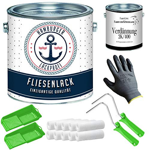 Hamburger Vernis brillant vert menthe RAL 6029 pour carrelage de sol et carrelage mural avec kit de peinture (X300) et dilution 20 l