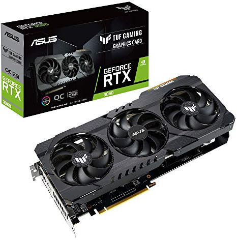 ASUS TUF Gaming NVIDIA GeForce RTX 3060 OC Edition Graphics Card (PCIe 4.0, 12GB GDDR6, HDMI 2.1, DisplayPort 1.4a, Dual ball Fan Bearings, Military-grade Certification, GPU Tweak II)
