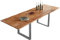 SAM Baumkantentisch 140 (220) x 90 cm Adina, Akazienholz naturfarben & massiv, Esszimmertisch mit 2 Ansteckplatten, Silbernes U-Metallgestell, Platte 26mm