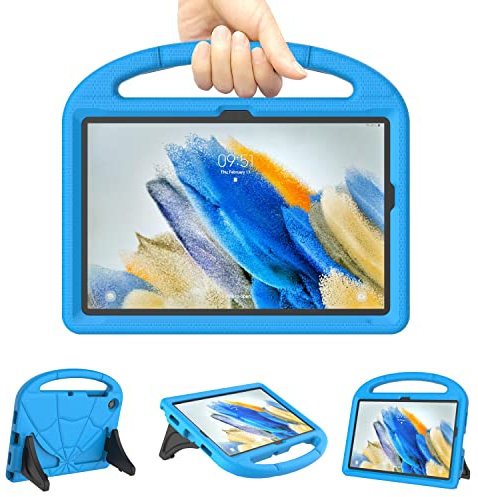 Kids Case for Samsung Galaxy Tab A8 10.5'' 2022, Mansiruyi Lightweight Shockproof Kids Friendly Case with Handle Stand for Galaxy Tablet A8 10.5 Inch (SM-X200/X205/X207) (Blue)
