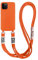 Emlivi Handykette Hülle für iPhone Xr Necklace Handyhülle Nylon Schultergurt Liquid Silikon TPU Cover mit Kordel zum Umhängen Schutzhülle mit Stylische Band Case für iPhone Xr, Orange