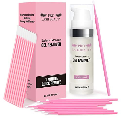 Eyelash Extension Remover, 20ml Lash Remover for Lash Extensions Eyelash Gel Remover Set with Brushes No Irritation Quick Dissolves Less than 60s Removal Eyelash Adhesive Remover No fragrance