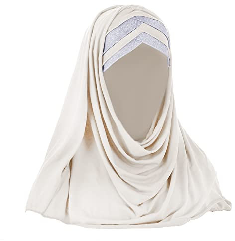 NICEYEA Damen Hijab Muslimische Kopftuch Schal Kopfwickel Kopftuch Kopfbedeckung Haarhaube Islamischer Gebetshut Dubai Arabischer Schal Anmut Kopfbedeckung Bandana Halstuch Haartuch Schal