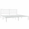 vidaXL Bettgestell, Bettrahmen mit Kopfteil Lattenrost, Metallbett Bett für Schlafzimmer, Doppelbett Gästebett, Metall Weiß 183x213cm