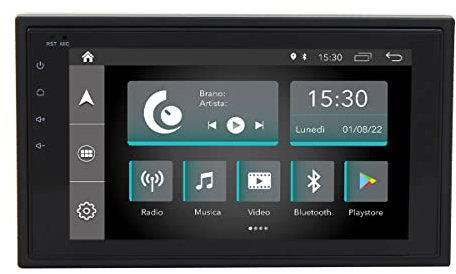 Autoradio universale Slim 2 din Android GPS Bluetooth WiFi Dab USB Full HD Touchscreen Display 6,2