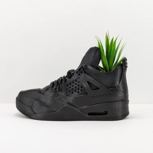 3D Cabin Trainer Sneaker Shoe Planter Flower Pot Window Ornament (Black)