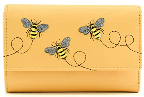 Mala Leather Suri Collection Damen Leder Geldbörse RFID Blocking 3619_92, gelb, Einheitsgröße