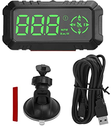 Display HUD per Auto,3 Pollici Cruscotto Dell'auto Tachimetro GPS Bussola Commutazione Allarme di Velocità Eccessiva MPH Velocità Affaticamento Avviso di Guida Misuratore di Viaggio per La Maggior