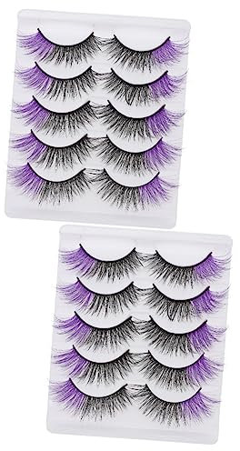 FRCOLOR 10paia Ciglia Finte Fluffy Con Scatola Ciglia Cosmetiche Semi-permanenti Per Sguardo Intenso e Volume Naturale