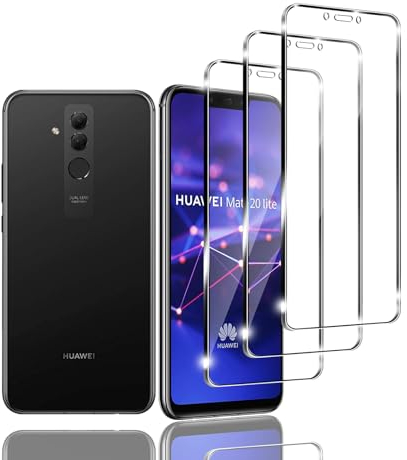 Zicurz 3 Piezas Protector de Pantalla para Huawei Mate 20 Lite Cristal Templado, Vidrio Templado, HD Transparente 9H Ultra Resistente, Antiarañazos, Sin Burbujas