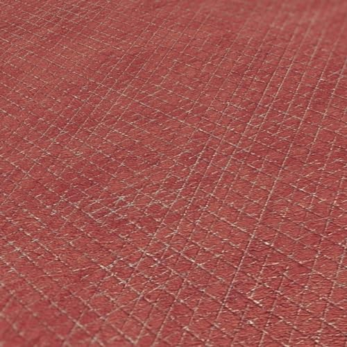 BRICOFLOR Rote Tapete Vliestapete modern Geometrische Wandtapete in Dunkelrot mit Metallic Effekt ideal für Wohnzimmer