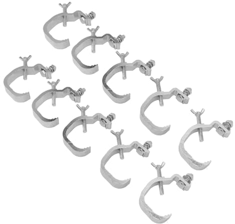 Bühnenlicht-Klemmhaken, 10 Stück 77 Lb Traversen-C-Klemmen aus Aluminiumlegierung, Bühnenbeleuchtungszubehör, Passend für Rohre mit 30 Bis 52 Mm Außendurchmesser,Bühnenmontagehaken