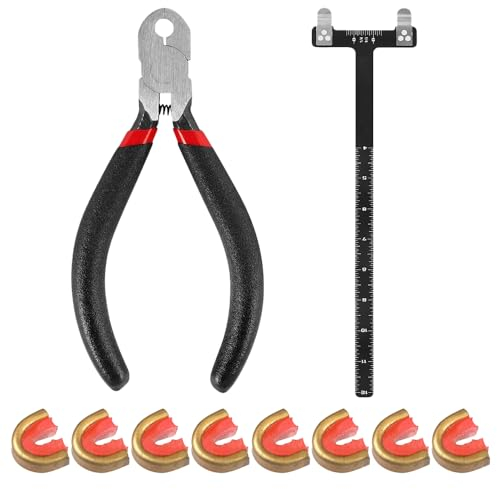 Palwin Bogenschießen Nocking Points Zangen Saiten Knock Set, T-Form Bogen Quadrat Lineal Set, Bogenschnur Nockpunktzange, Bogenschießen Zange mit 8 Nockpunkte für Compound und Recurve Bogen