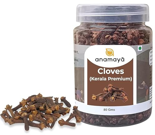 Cloves Whole by Anamaya Spices 80 gms | Whole Cloves | Handpicked from Kerala, India | Pure and Natural Clove Indian Spice | Packed in a reusable Jar