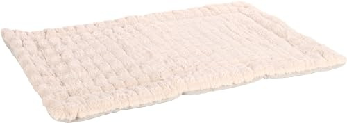 Flamingo Hundekissen Verona Rechteck Beige - 100,5x63x2cm, Weicher Plüsch, Abnehmbarer Bezug, Waschbar bei 30°C, Perfekt für Drahtkäfige