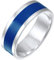 Kuzzoi Herrenring Silber 925 Silberring Herren poliert Streifen Emailliert Blau Breite 8 mm 0612731523_62