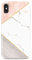 JIAXIUFEN Case Compatible with iPhone Xs Max Sparkle Glitter Plating Marble Design Protective Shockproof Slim TPU Protective Phone Case for iPhone Xs Max, Pink White Grey
