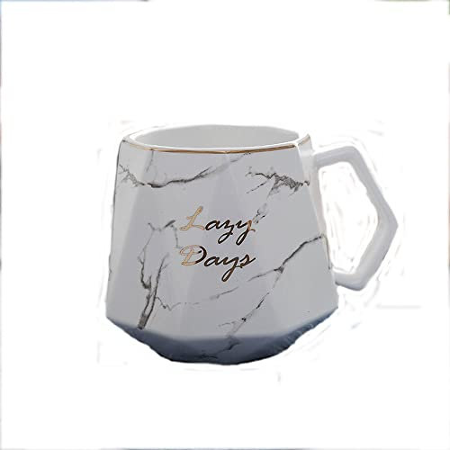 Tazza Di Caffè Ins marmo creativo ceramica tazza diamante ufficio business tazza grande capacità caffè tazza di tè rosa rosa bianco bevande nere tazze tazze Tazza(WHITE)