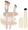 QOWUXHZ 2 Pezzi Pennello Fondotinta Make Up Brushes Concealer Brush Foundation Brush Per Il Fondotinta Liquido Concealer Foundation Cream Powder Blush Con 1 Pennello Per Labbra In Silicone