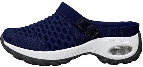 Zuecos Ortopédicos para Mujer Con Soporte de Aire, Cojín, Sandalias Elásticas, Zapatillas Con Soporte de Arco - Azul