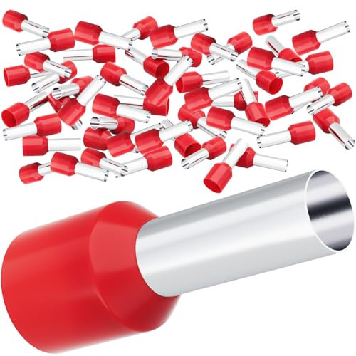 HOLMOL 10mm² Bootlace Ferrules Kit - Insulated Wire Ferrules, 150PCS, 10mm x 12mm