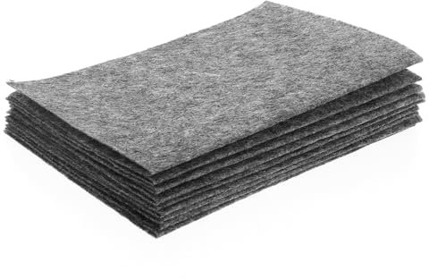 Jeffdad 10 Stück Filz zum Basteln, 20 x 30 cm Bastelfilz 1mm Dick Filzstoff zum Nähen Weicher Vliesstoff Stoff Filzplatten Filzstoff Basteln für Nähprojekte DIY Handarbeit(Grau)