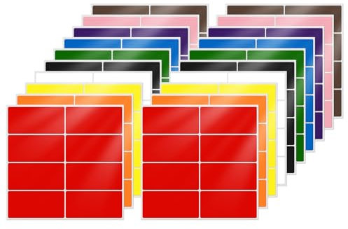 FINDAT Rechteckige Etiketten Klein 40 × 19 mm Vinyl Wasserfeste Selbstklebende Namensschilder Aufkleber Klebeetiketten zum Beschriften für Büro Haus Schule DIY 160 Stück 10 Farben