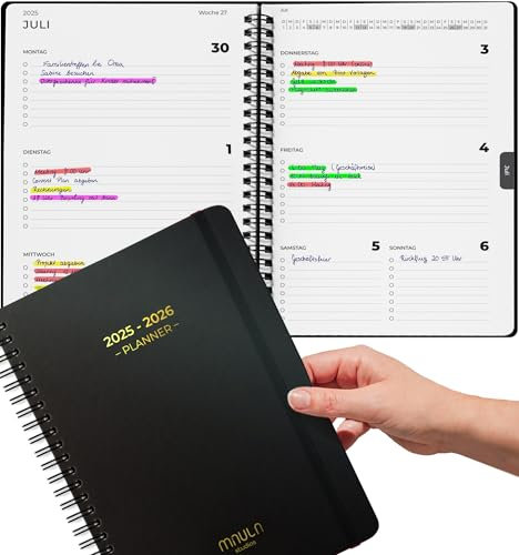Kalender 2025 2026 A5 - Terminkalender, Lehrerplaner, Schülerplaner, Uni Planer 2025 2026 - Wochenplaner Buchkalender - Terminplaner, Notizbuch mit Kalender Buch 2025 2026 - Juli 2025 - Dezember 2026