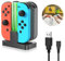 ZUOQIANG Charging Dock Compatible with Nintendo Switch for Joy Con & OLED Model Controller with LED Light Bar,Charger Stand Station with Charging Cable