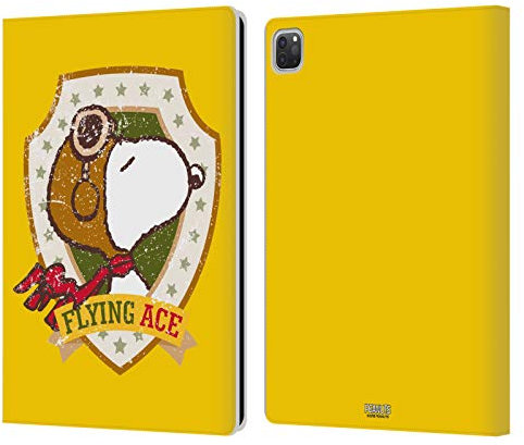 Head Case Designs Licenza Ufficiale Peanuts Asso Volante I Tanti Volti di Snoopy Custodia Portafoglio in Pelle Compatibile con Apple iPad PRO 12.9 2020/2021/2022