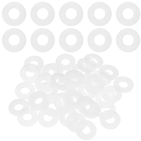 M METERXITY Lot de 40 rondelles plates M8 en nylon - 8 mm x 19 mm x 2 mm d'épaisseur - Rondelles rondes en plastique uni - Pour la maison/le commerce - Blanc