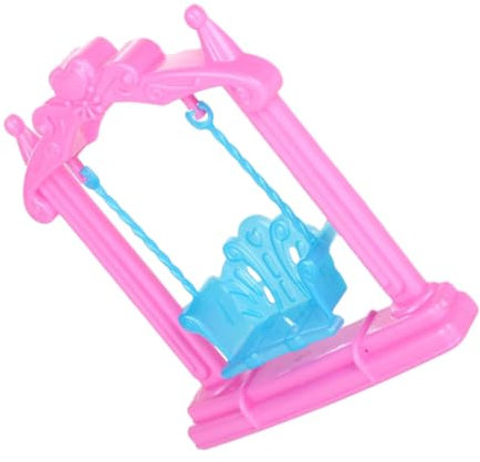 BESPORTBLE Accesorios para Casa de Muñecas Miniatura Columpio Rosa para Muñecas Decoración Creativa y Resistente para Imaginativos para Niñas y Diversión Miniatura