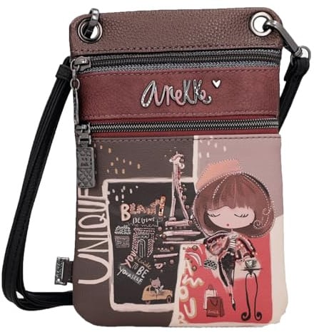 Anekke Mini Bandolera Colección Mademoiselle para Mujer | Cierre Cremallera y 2 Compartimentos | Medidas 15x23x2 cm