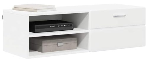 vidaXL Wooden Cabinet White 100.5 x 39 x 30 cm Engineered Wood, Stylish, Rectangular Wooden Cabinet, Ample Storage Solution for Home, Office, Contemporary Design for Living Space