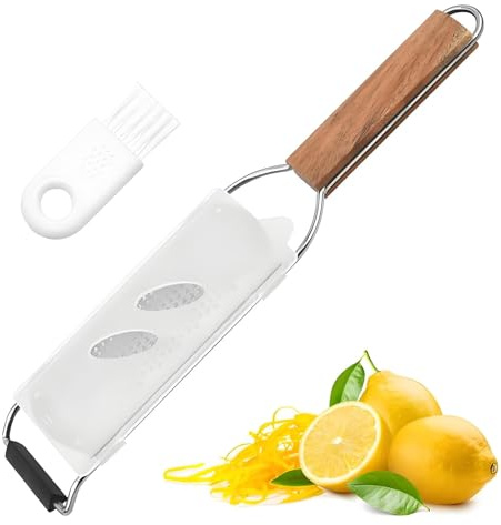Küchenreibe Fein für Hartkäse, Parmesanreibe, Käsereibe, Reibe Edelstahl für Hartkäse, Zitrus, inkl. Schụtz & Reinigungsbürste, Spülmaschinengeeignet (Silber 1)