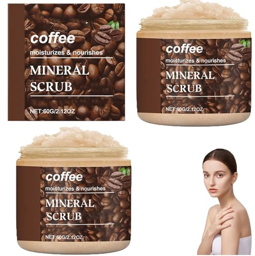Sea Salt Coffee Body Scrub, Body Exfoliator, Softening & Nourishing, Deeply Cleansing, Hydrating Skin Smoothing, Improve Rough Skin and Even Out Skin Tone, For All Skin Types (2pcs)