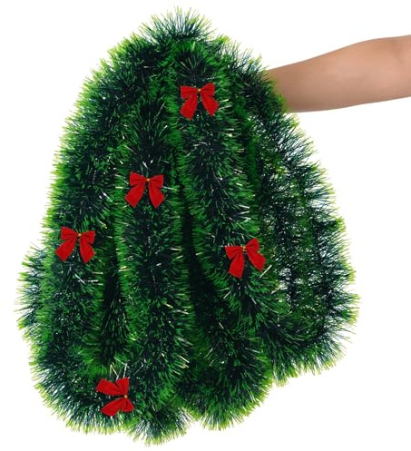 FIVMEN Weihnachtsgirlande 8M Künstliche Grün Tannengirlande mit Bogen Weiche Girlande Weihnachten Wie Echt für Weihnachtsdeko Weihnachten Deko Innen Außen, Grün