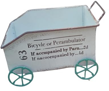 Vynetra Moderner Metall-Blumenwagen mit platzsparendem Pflanzgefäß für drinnen und draußen, Garten, Balkon, Pflanzgefäß, Eisen, Metall, Pflanzenbehälter