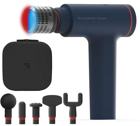 Sharper Image Powerboost Versa Heat & Cold Therapy Percussion Massage Gun