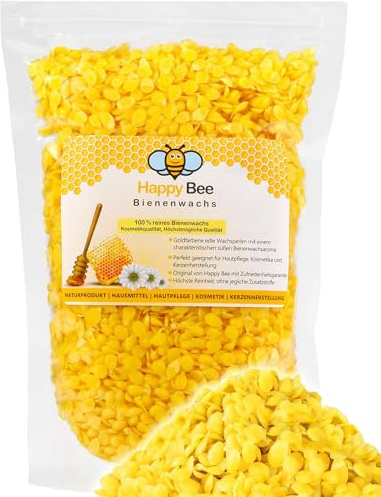 100% reine Bienenwachs Pastillen | 500 Gramm - natürliches Bienenwachs | Wachspastillen | Ideale Pastillen für Naturkosmetik, Kerzenherstellung und Bienenwachstücher - Beeswax