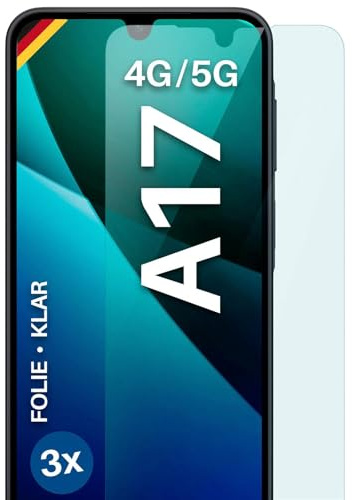 moex für Samsung Galaxy A17 (4G/5G) Schutzfolie Displayschutz Folie Ultra-klar HD 0,2 mm kompatibel mit jeder Hülle, Anbringen ohne Blasen, Handyfolie Extra Kratzfest, FlexProtect 3 Stück