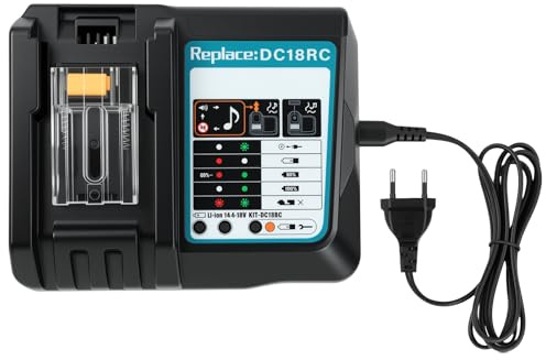 Flintronic Fast Charger Compatible with Makita 14.4V-18V LXT Li-ion Batteries, Fast Charging with Indicator, Suitable for makita BL1830 BL1840 BL1850 BL1860 BL1815 BL1415 DC18RD DC18RA DC18SF