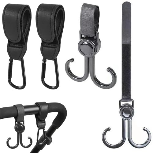BAHME 4 Pcs passeggino per bambole Gancio per passeggino, a forma di cuore, con chiusura, per borsa fasciatoio, borse, borse sospese, zaini, portafogli, accessori per passeggini