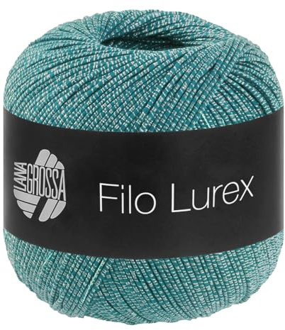 LANA GROSSA Filo Lurex | Edles, fest verzwirntes Baumwollgarn mit dezentem Lurexschimmer | Handstrickgarn aus 94% Baumwolle und 6% Polyester | 50g Wolle, Stricken & Häkeln | 145m FB 10