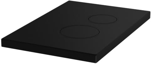 MYLAVABO Drücker- & Betätigungsplatte passend für Geberit Delta (Kunststoff, schwarz, schwarze Ringe)