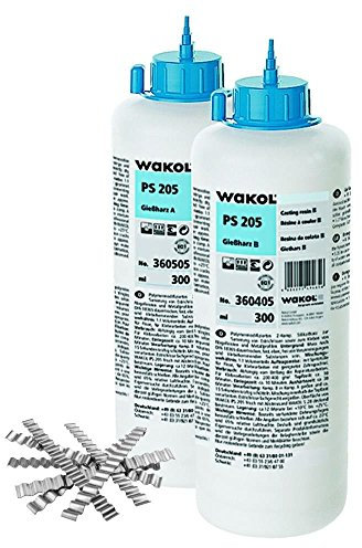 WAKOL PS 205 Gießharz A & B 3 er Pack (3x A + 3xB + 45 Estrichklammern) 1,8 Liter