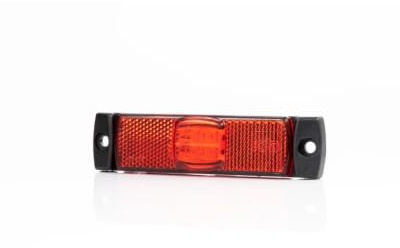 Fristom LED-Positionsleuchte FT-017 C Rot 12/24 V | Stoßfeste rote LED-Begrenzungsleuchte mit 0,5 m Flachkabel. Ideal für Lkw, Anhänger, Abschleppwagen und Landmaschinen.
