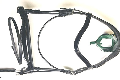 Trense,Trensenzaum Maximus mit anatomisch geformtem Kopfstück, halb rundgenäht Lackleder (XL Warmblut/XL Full)