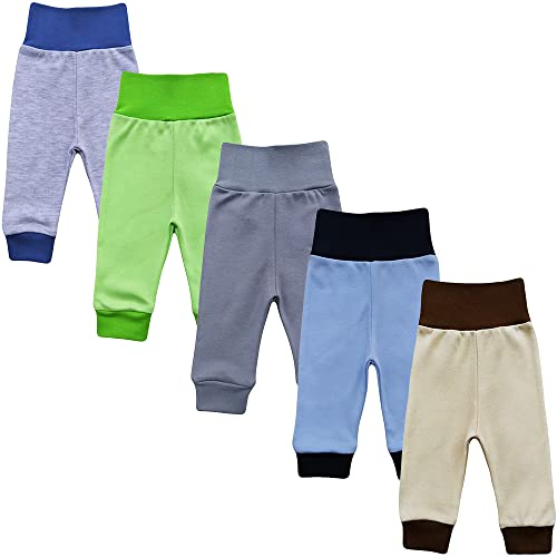 MEA BABY Unisex Baby Baumwolle Pumphose, Schlupfhose 5er Pack (86, Jungen)